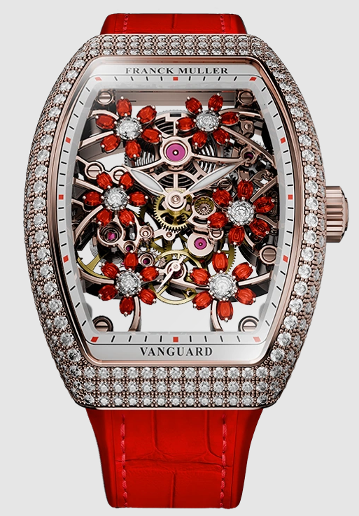 Buy Franck Muller Vanguard Curvex Cut Flower Replica Watch for sale Cheap Price V 32 S6 SQT CURVEX FLOWER RU D